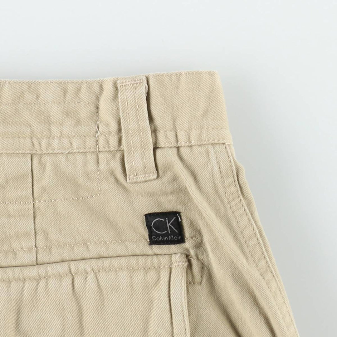 90s-00'S Calvin Klein cargo shorts, men's size W33 (approx.), vintage. cotton Beige type Vintage Second Hand