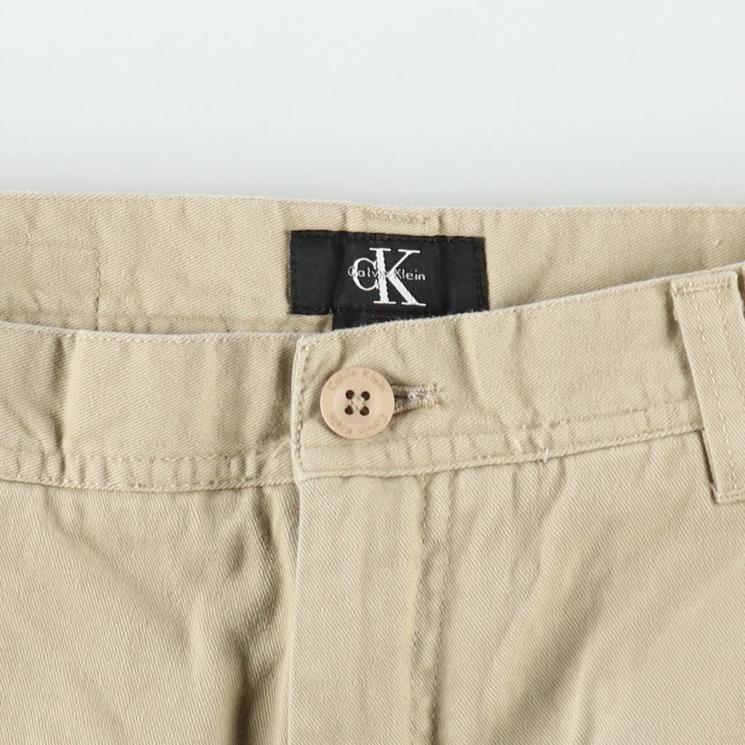 90s-00'S Calvin Klein cargo shorts, men's size W33 (approx.), vintage. cotton Beige type Vintage Second Hand