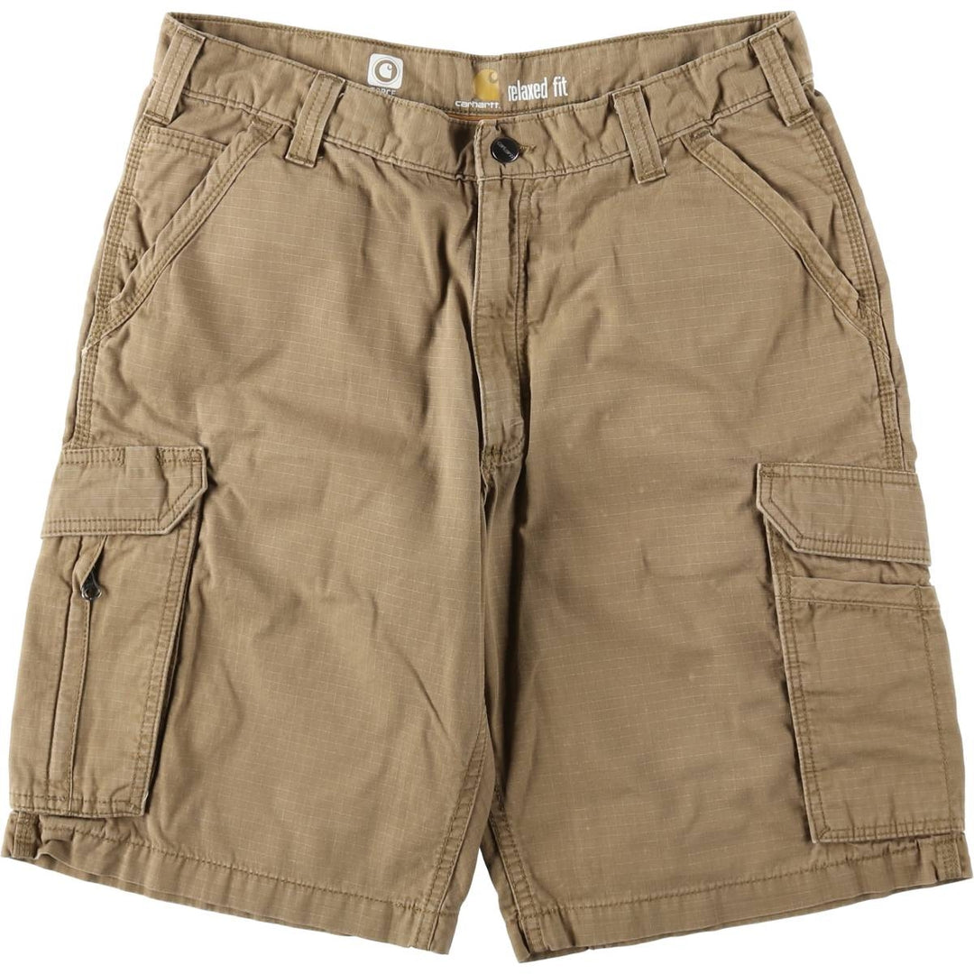 Carhartt Relaxed Fit Force Ripstop Cargo Shorts (Men's, equivalent to size W34) cotton brown type Vintage Second Hand