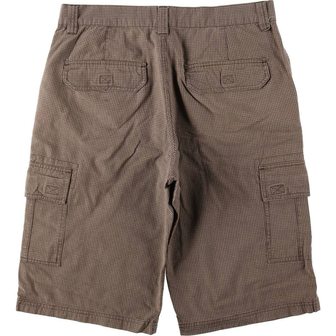 AVIREX Check Pattern Cargo Shorts, Men's W35 (approx.) cotton brown type Vintage Second Hand
