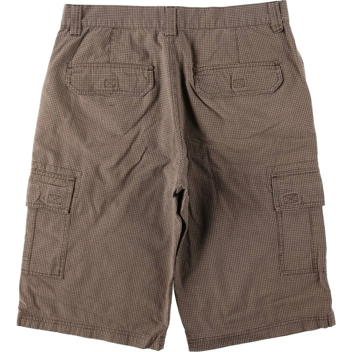 AVIREX Check Pattern Cargo Shorts, Men's W35 (approx.) cotton brown type Vintage Second Hand