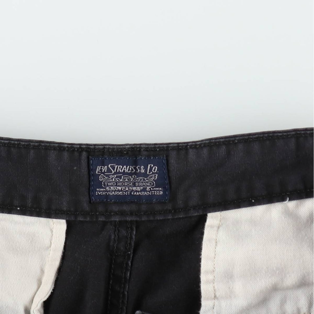 Levi's cargo shorts, men's size W34 (approx.) cotton black type Vintage Second Hand
