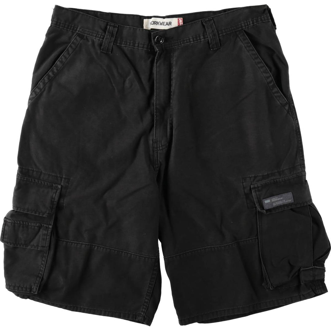 Levi's cargo shorts, men's size W37 (approx.) cotton black type Vintage Second Hand