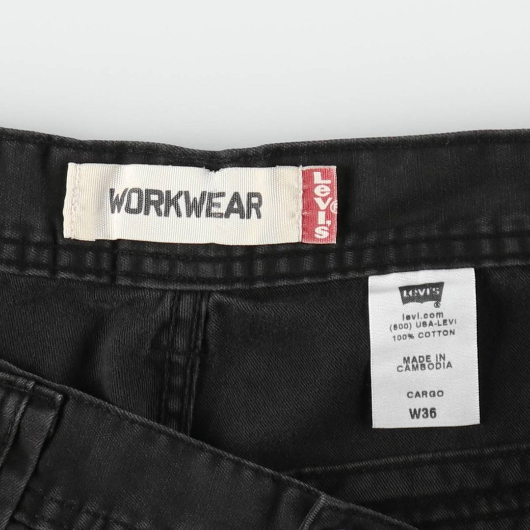 Levi's cargo shorts, men's size W37 (approx.) cotton black type Vintage Second Hand