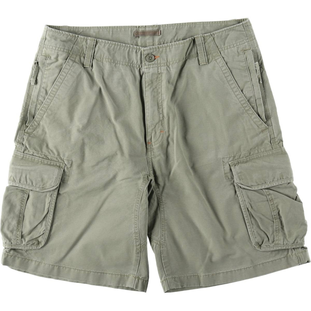 90s-00'S LLBean Natural Fit Cargo Shorts, Men's W36 (approx.), Vintage cotton Khaki type sage green Vintage Second Hand