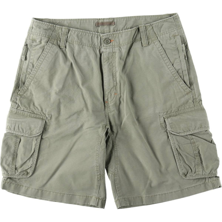 90s-00'S LLBean Natural Fit Cargo Shorts, Men's W36 (approx.), Vintage cotton Khaki type sage green Vintage Second Hand