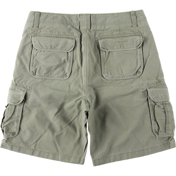 90s-00'S LLBean Natural Fit Cargo Shorts, Men's W36 (approx.), Vintage cotton Khaki type sage green Vintage Second Hand