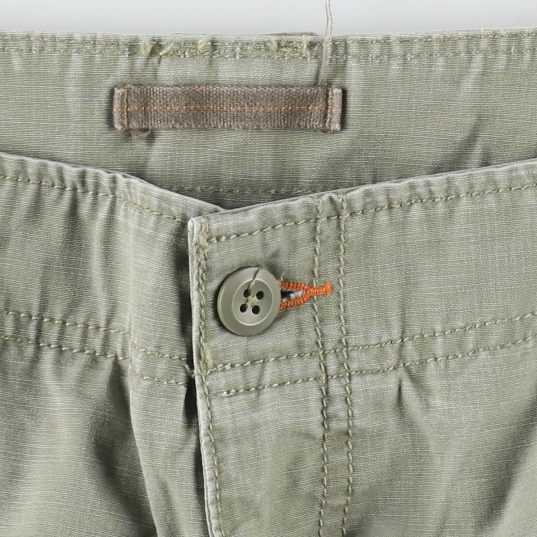 90s-00'S LLBean Natural Fit Cargo Shorts, Men's W36 (approx.), Vintage cotton Khaki type sage green Vintage Second Hand