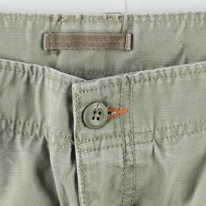 90s-00'S LLBean Natural Fit Cargo Shorts, Men's W36 (approx.), Vintage cotton Khaki type sage green Vintage Second Hand