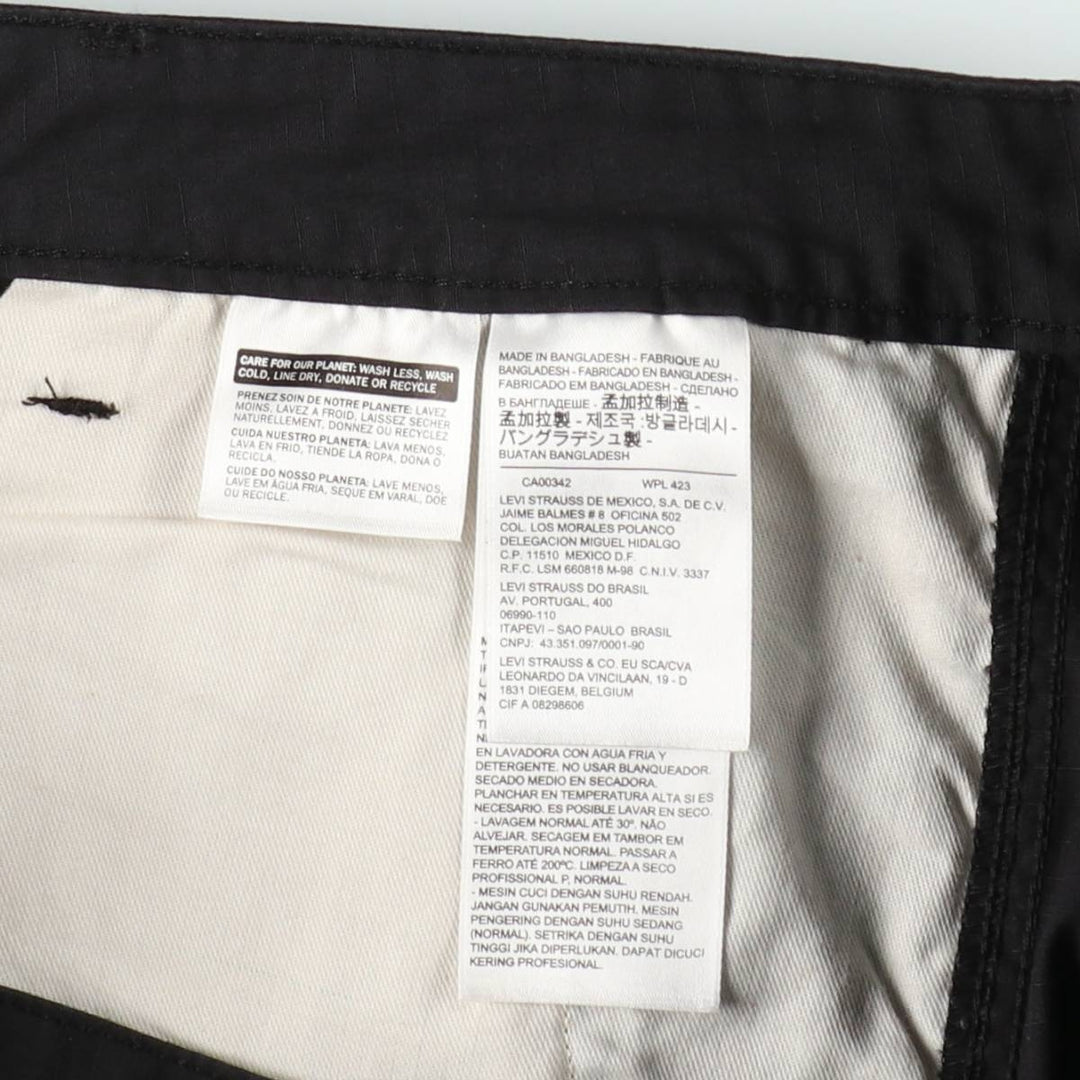 Levi's ripstop cargo shorts, men's size W37 (approx.) cotton black type Vintage Second Hand