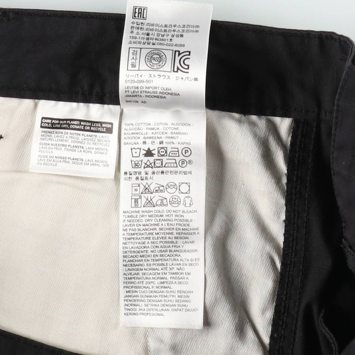 Levi's ripstop cargo shorts, men's size W37 (approx.) cotton black type Vintage Second Hand