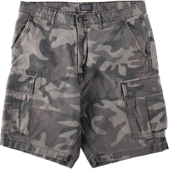 Levi's camouflage pattern cargo shorts, men's size W36 (approx.) cotton gray type Vintage Second Hand