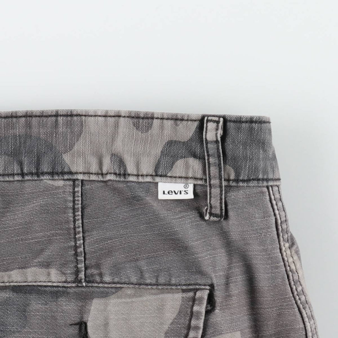 Levi's camouflage pattern cargo shorts, men's size W36 (approx.) cotton gray type Vintage Second Hand