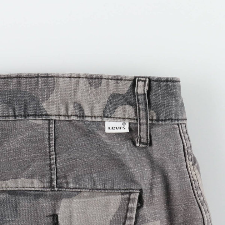 Levi's camouflage pattern cargo shorts, men's size W36 (approx.) cotton gray type Vintage Second Hand