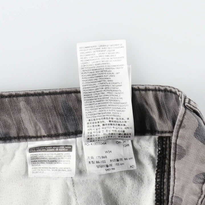 Levi's camouflage pattern cargo shorts, men's size W36 (approx.) cotton gray type Vintage Second Hand