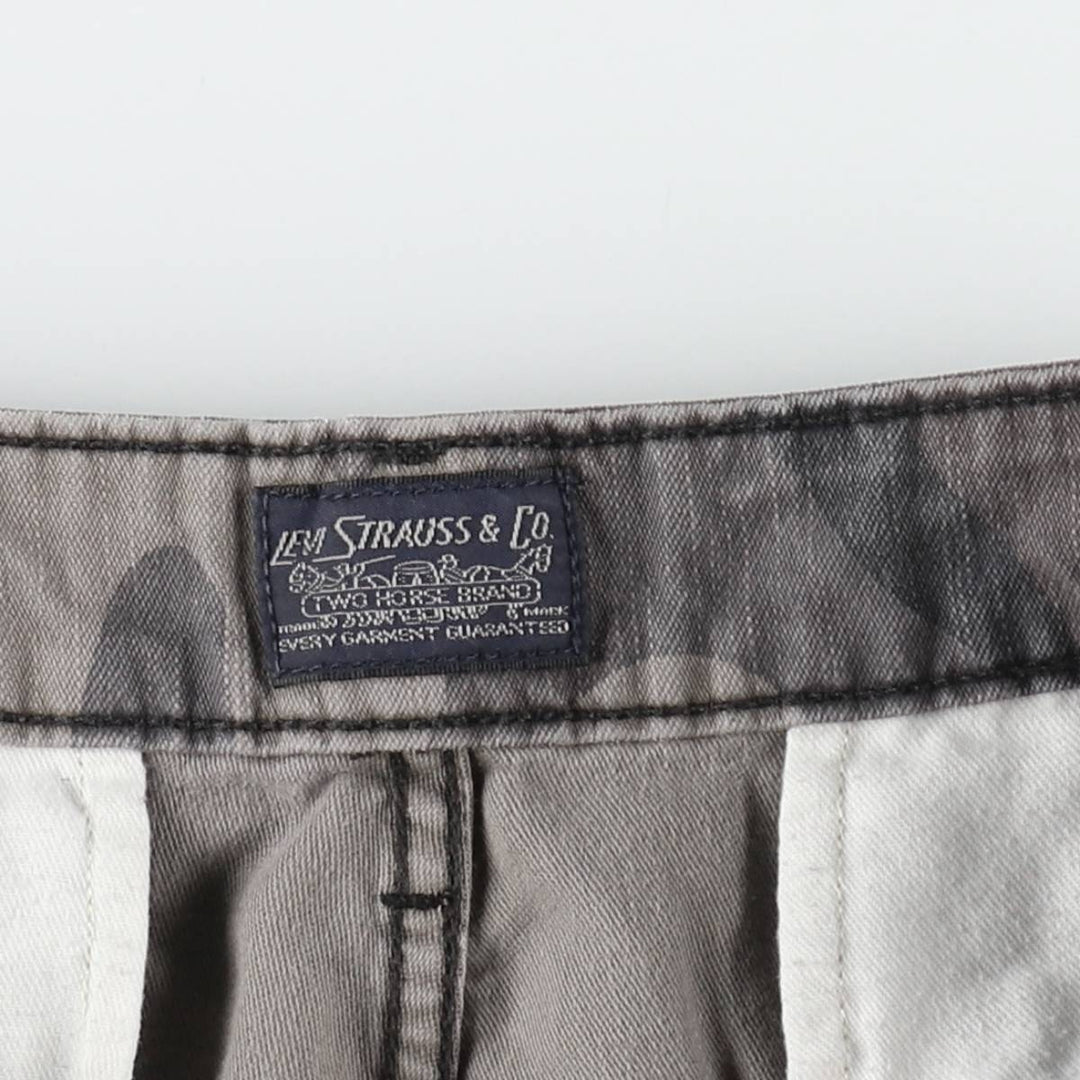 Levi's camouflage pattern cargo shorts, men's size W36 (approx.) cotton gray type Vintage Second Hand