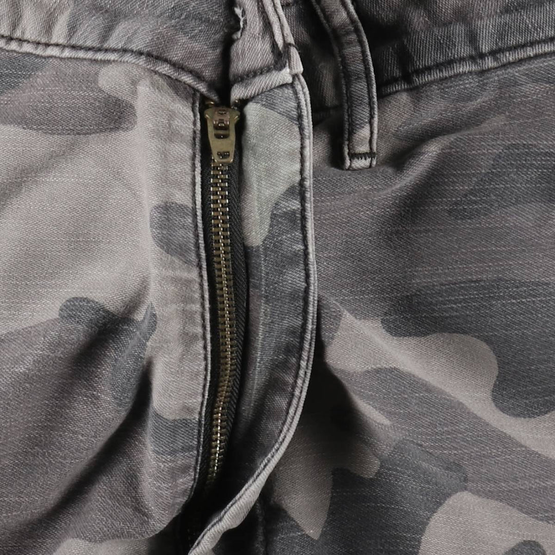 Levi's camouflage pattern cargo shorts, men's size W36 (approx.) cotton gray type Vintage Second Hand