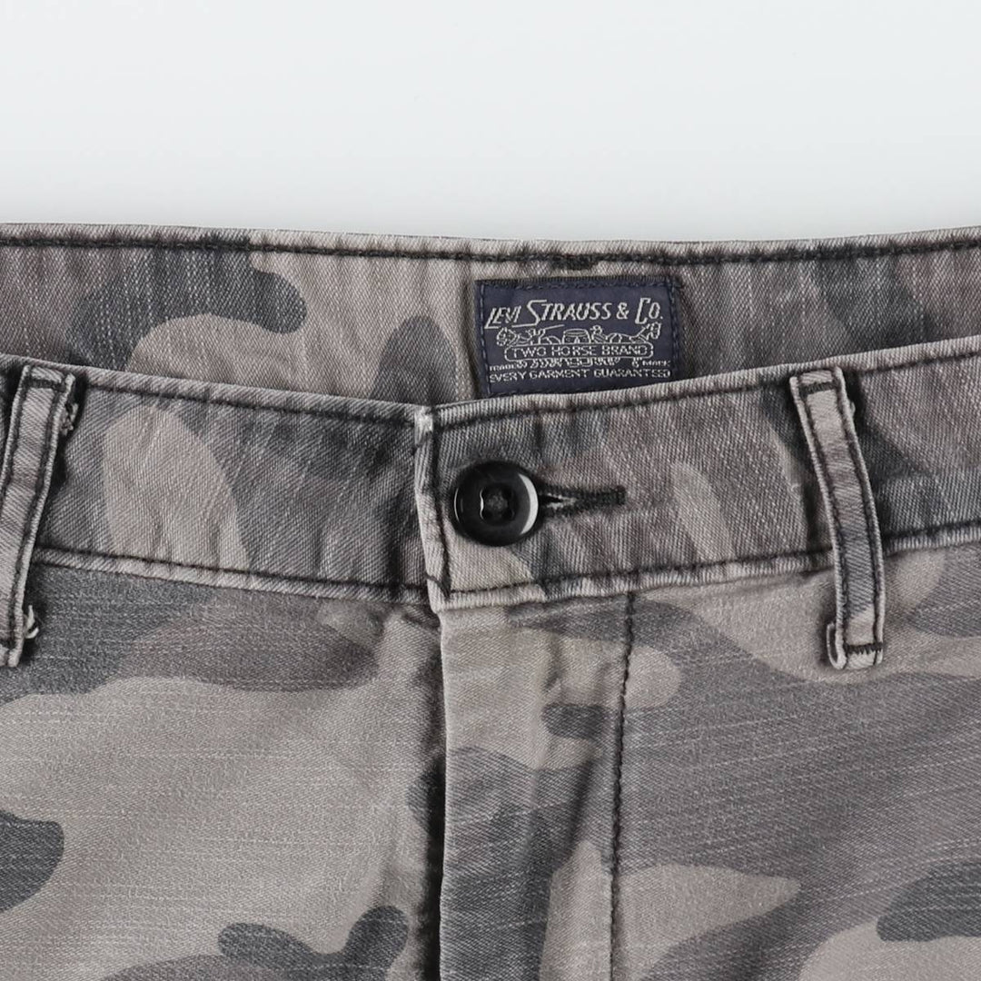 Levi's camouflage pattern cargo shorts, men's size W36 (approx.) cotton gray type Vintage Second Hand
