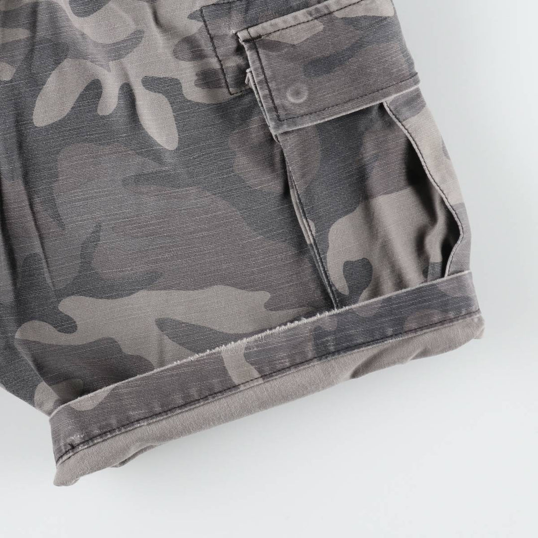 Levi's camouflage pattern cargo shorts, men's size W36 (approx.) cotton gray type Vintage Second Hand