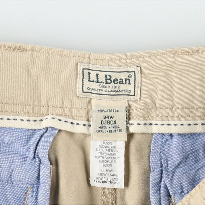 90s-00'S LLBean cargo shorts, men's size W35 (approx.) cotton Beige type Vintage Second Hand