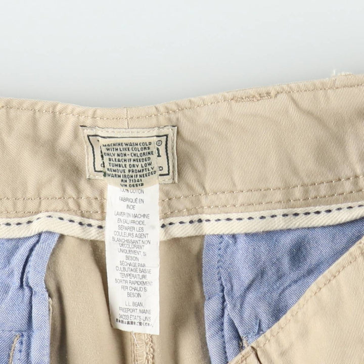 90s-00'S LLBean cargo shorts, men's size W35 (approx.) cotton Beige type Vintage Second Hand