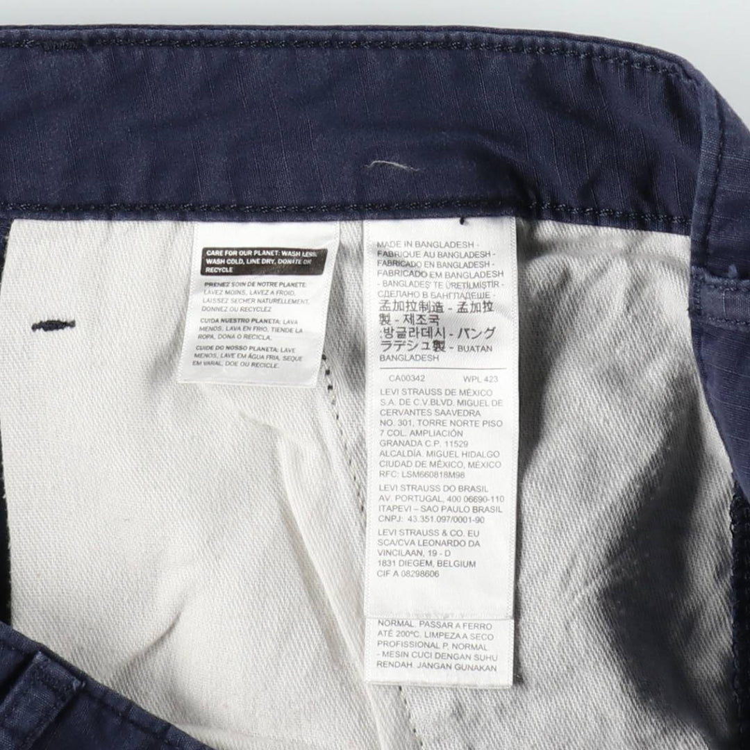 Levi's Ripstop Cargo Shorts, Men's Size W35 (approx.) cotton navy blue type Vintage Second Hand