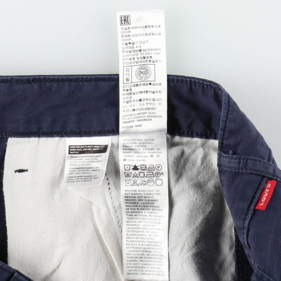 Levi's Ripstop Cargo Shorts, Men's Size W35 (approx.) cotton navy blue type Vintage Second Hand