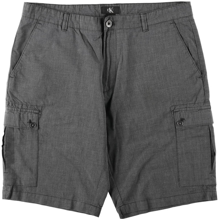 90s-00'S Calvin Klein chambray cargo shorts, men's size W37 (approx.) cotton Charcoal Vintage Second Hand