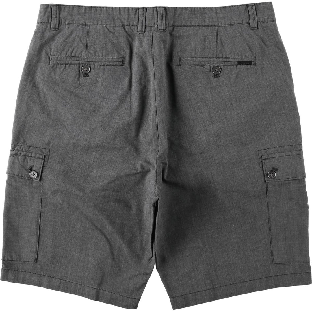 90s-00'S Calvin Klein chambray cargo shorts, men's size W37 (approx.) cotton Charcoal Vintage Second Hand