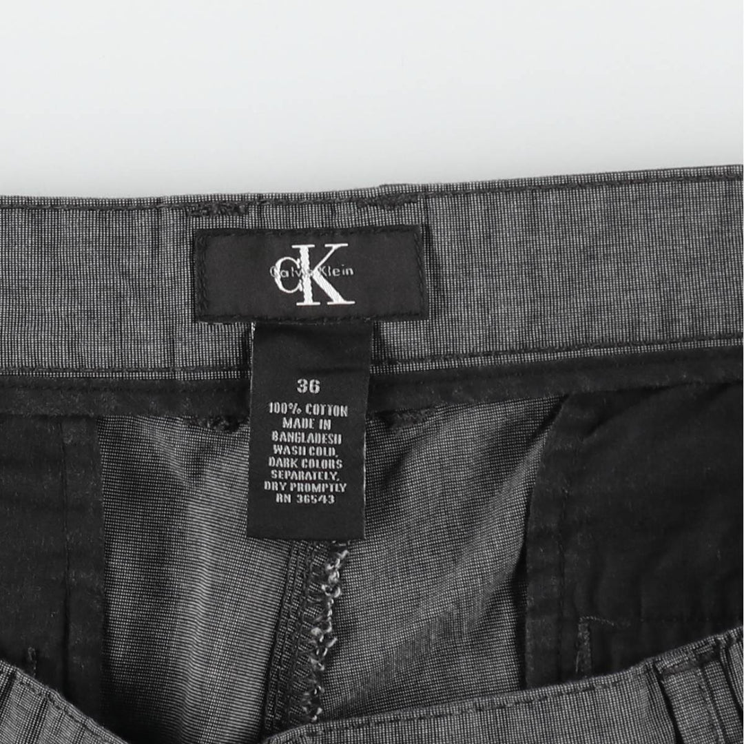 90s-00'S Calvin Klein chambray cargo shorts, men's size W37 (approx.) cotton Charcoal Vintage Second Hand