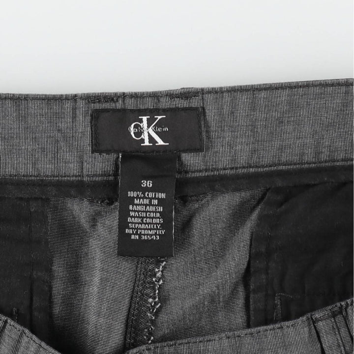 90s-00'S Calvin Klein chambray cargo shorts, men's size W37 (approx.) cotton Charcoal Vintage Second Hand