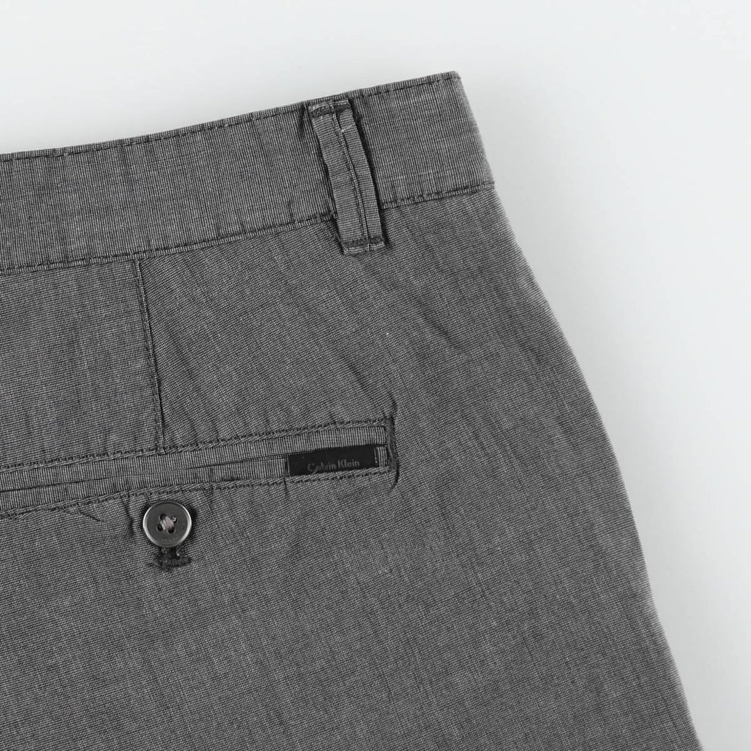 90s-00'S Calvin Klein chambray cargo shorts, men's size W37 (approx.) cotton Charcoal Vintage Second Hand