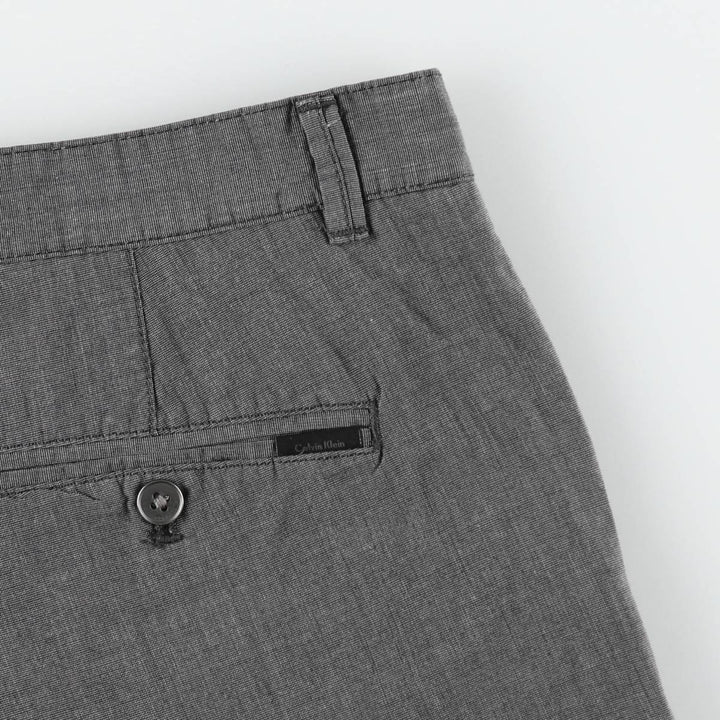 90s-00'S Calvin Klein chambray cargo shorts, men's size W37 (approx.) cotton Charcoal Vintage Second Hand