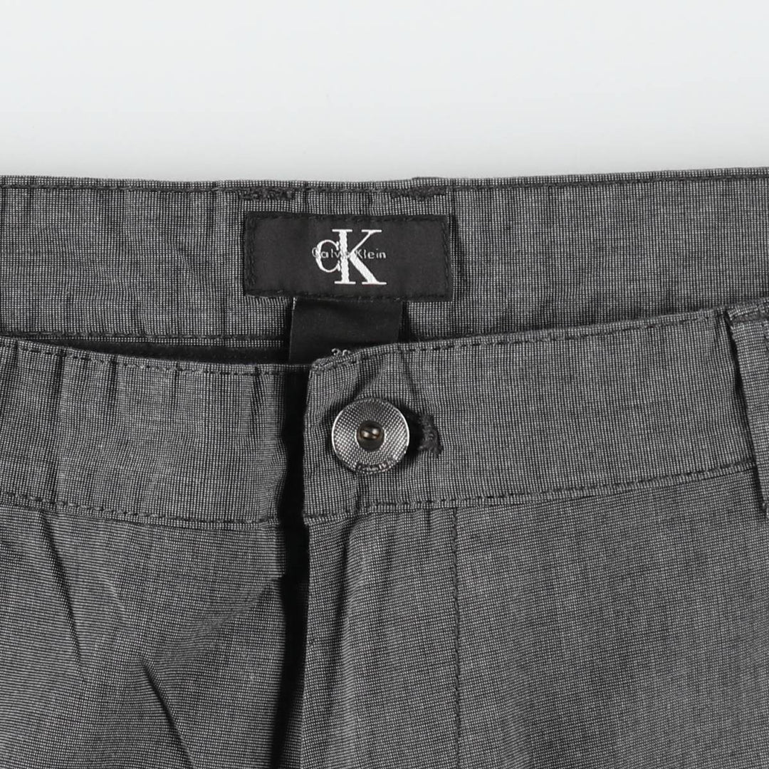 90s-00'S Calvin Klein chambray cargo shorts, men's size W37 (approx.) cotton Charcoal Vintage Second Hand