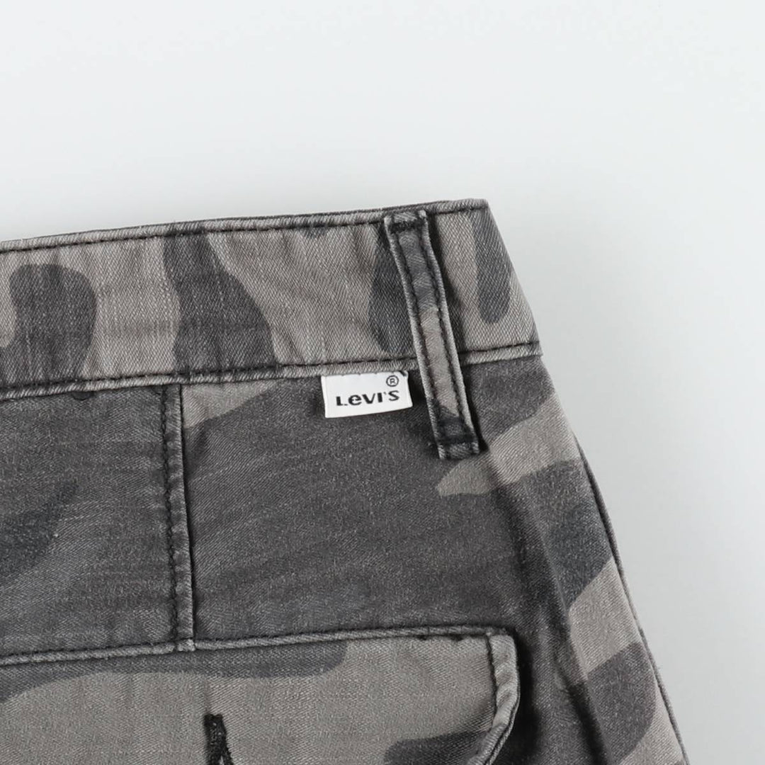 Levi's camouflage pattern cargo shorts, men's size W33 (approx.) cotton gray type Vintage Second Hand