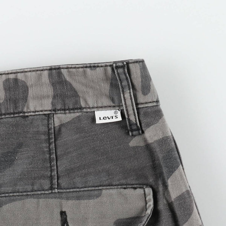 Levi's camouflage pattern cargo shorts, men's size W33 (approx.) cotton gray type Vintage Second Hand