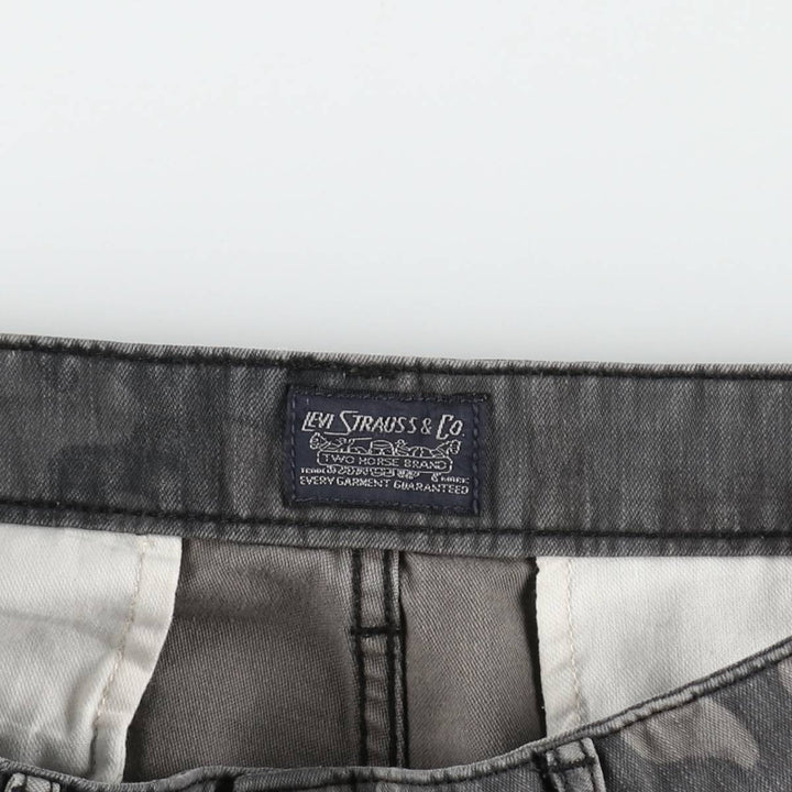Levi's camouflage pattern cargo shorts, men's size W33 (approx.) cotton gray type Vintage Second Hand