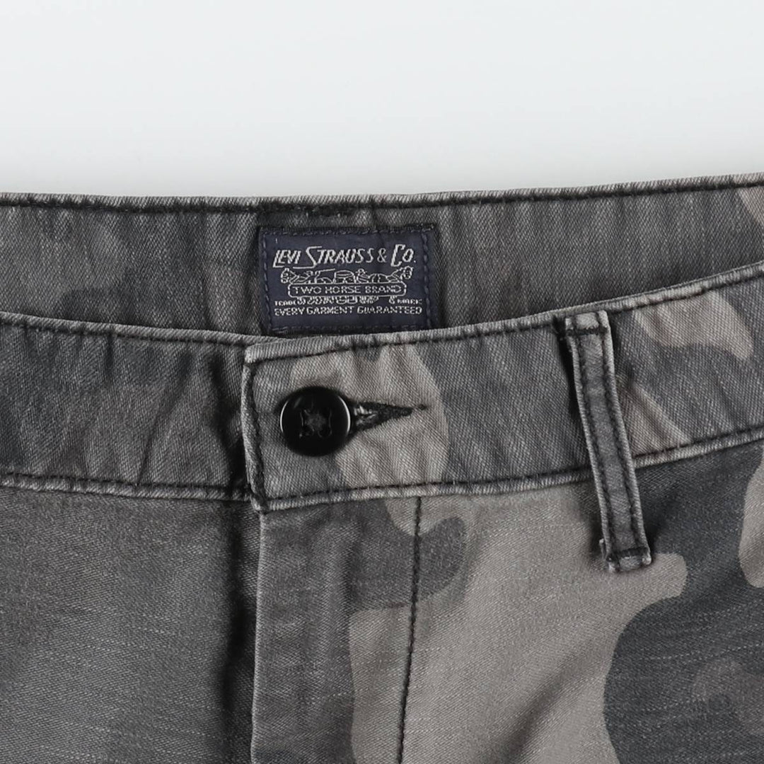 Levi's camouflage pattern cargo shorts, men's size W33 (approx.) cotton gray type Vintage Second Hand