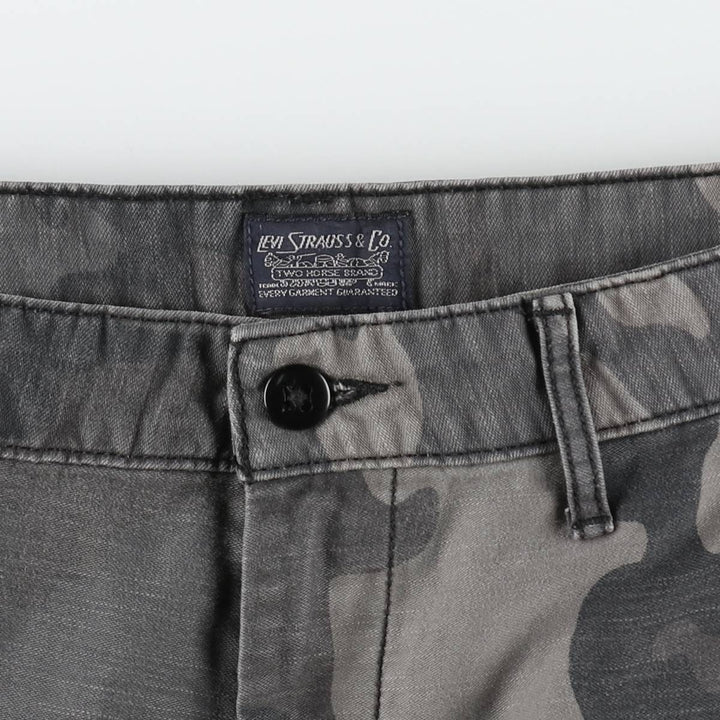 Levi's camouflage pattern cargo shorts, men's size W33 (approx.) cotton gray type Vintage Second Hand