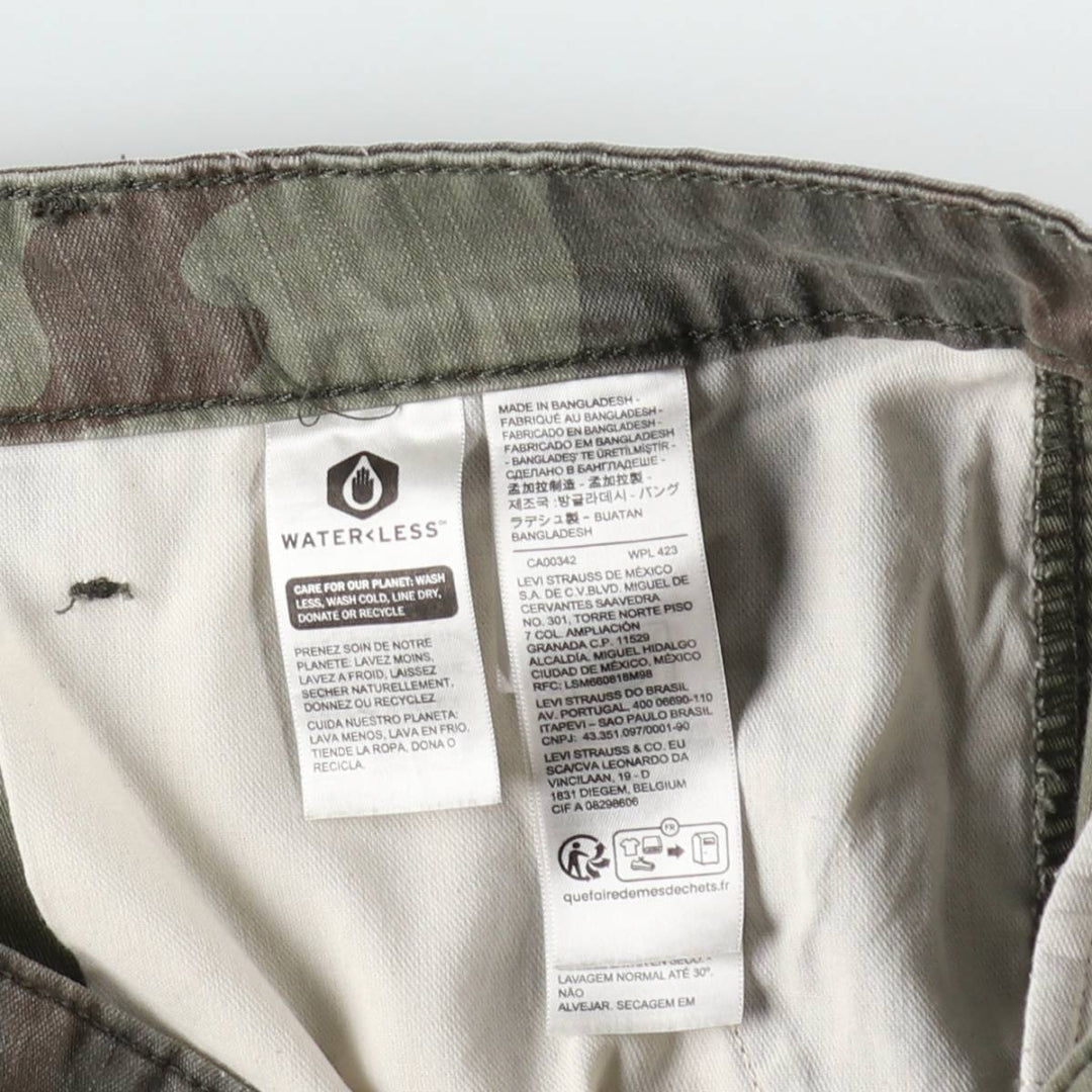 Levi's camouflage pattern cargo shorts, men's size W36 (approx.) cotton Khaki type Vintage Second Hand