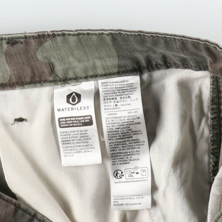 Levi's camouflage pattern cargo shorts, men's size W36 (approx.) cotton Khaki type Vintage Second Hand