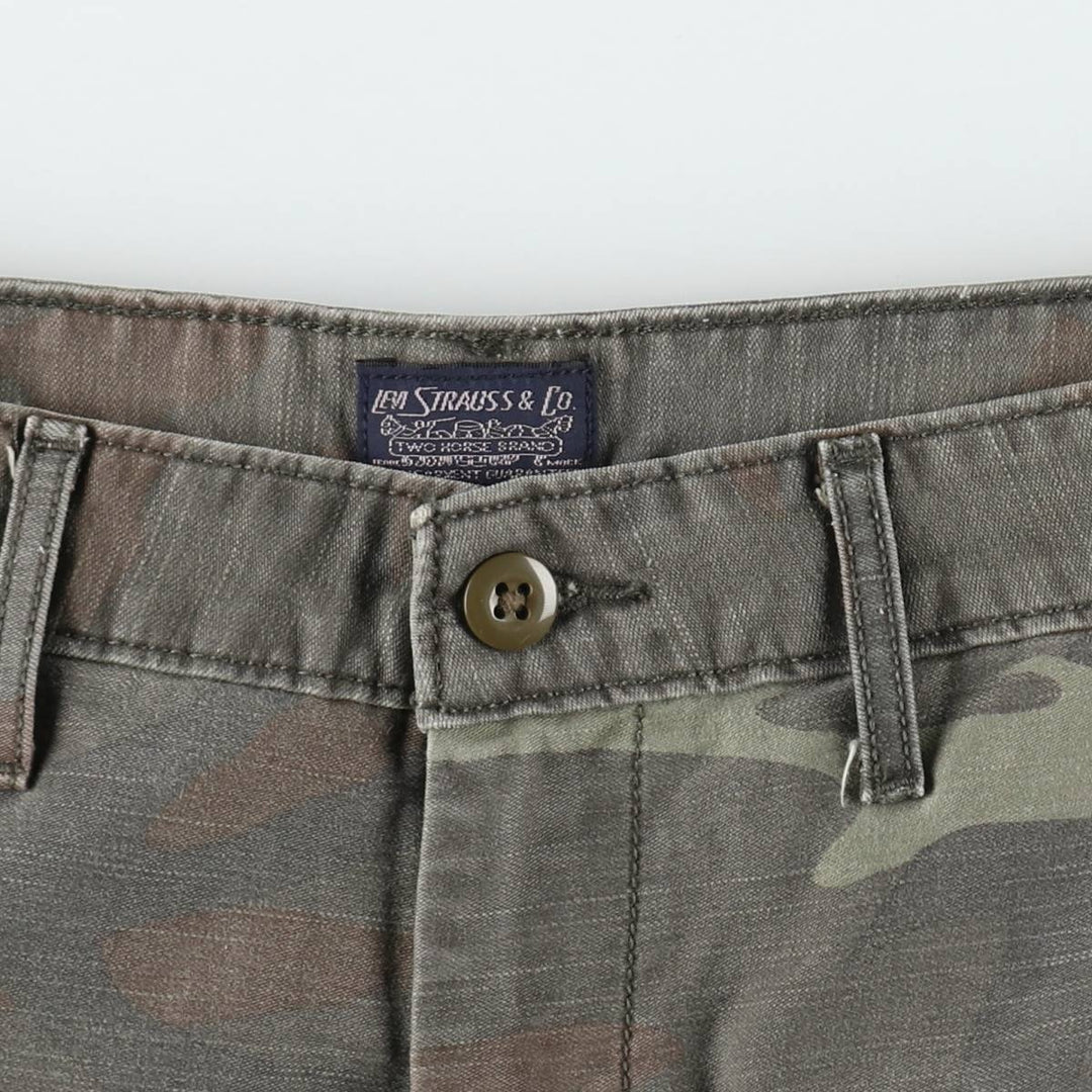 Levi's camouflage pattern cargo shorts, men's size W36 (approx.) cotton Khaki type Vintage Second Hand