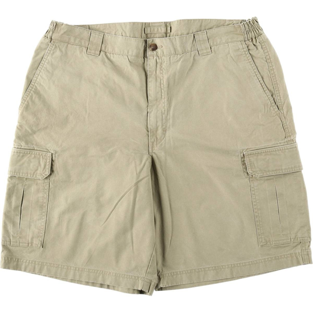 90s-00'S LLBean Cargo Shorts, Men's Size W37 (approx.), Vintage cotton Beige type Vintage Second Hand