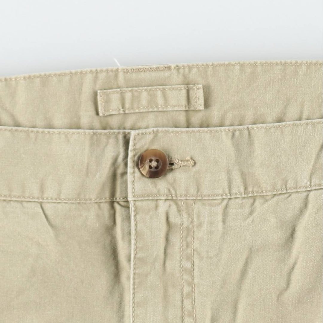 90s-00'S LLBean Cargo Shorts, Men's Size W37 (approx.), Vintage cotton Beige type Vintage Second Hand