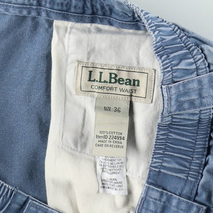 90s-00'S LLBean cargo shorts, men's size W35 (approx.) cotton Blue type light blue Vintage Second Hand