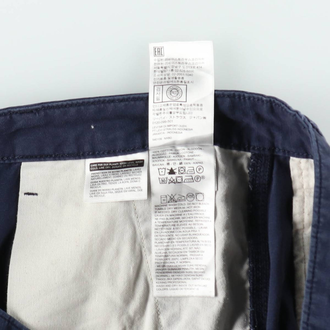 Levi's ripstop cargo shorts, men's size W36 (approx.) cotton Navy blue Vintage Second Hand
