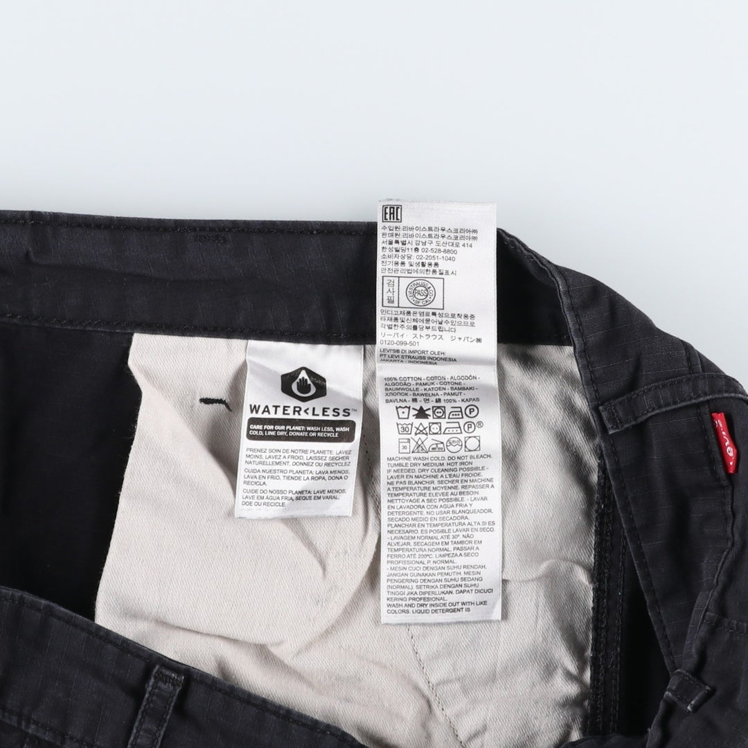 Levi's cargo shorts, men's size W37 (approx.) cotton black type Vintage Second Hand