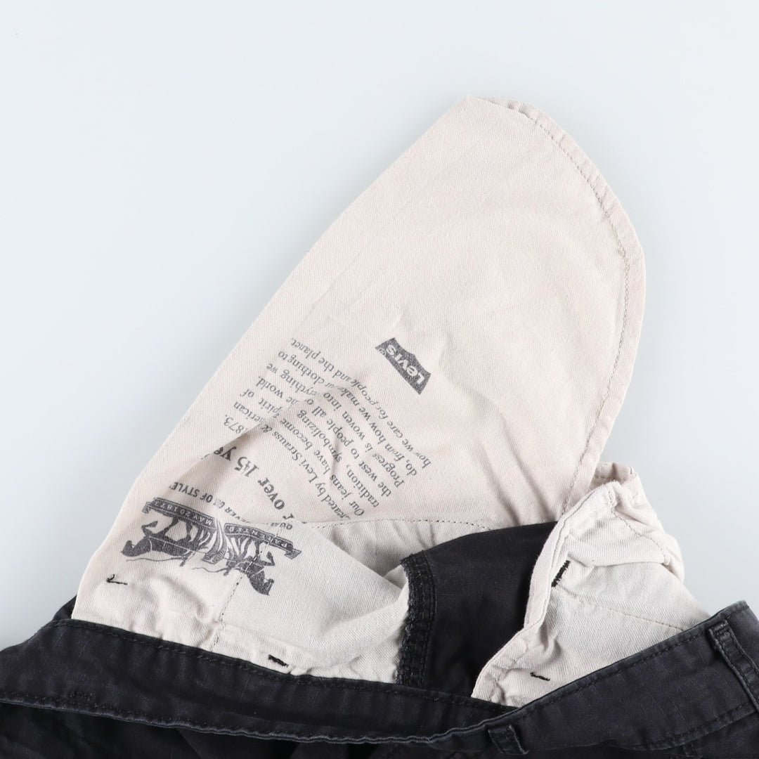 Levi's cargo shorts, men's size W37 (approx.) cotton black type Vintage Second Hand