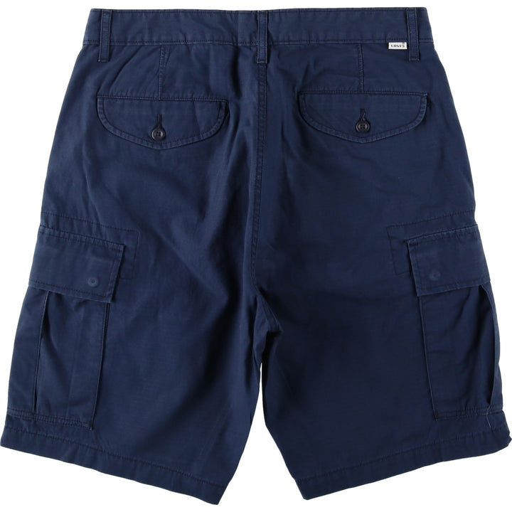 Levi's cargo shorts, men's size W32 (approx.) cotton navy blue type Vintage Second Hand