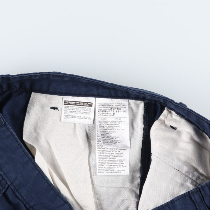 Levi's cargo shorts, men's size W32 (approx.) cotton navy blue type Vintage Second Hand